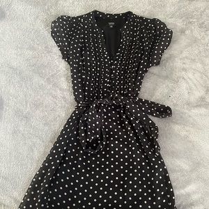black polka dot dress.